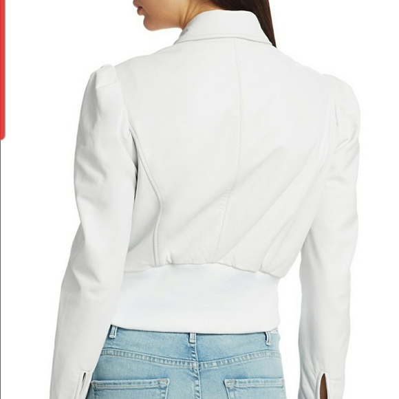 NWT LaMarque luxury white leather jacket size medium - Picture 9 of 17